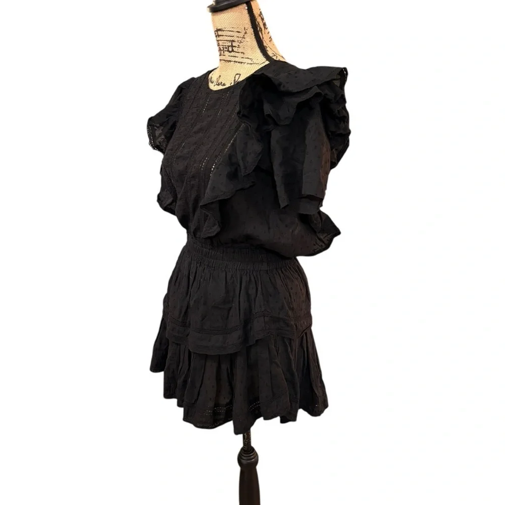 LoveShackFancy Natasha Heritage Mini Dress Cotton Ruffle Eyelet Size Medium - Picture 8 of 9